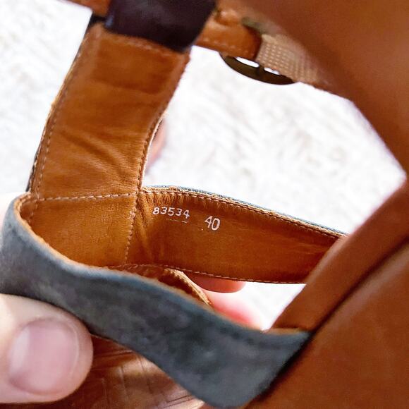 Chie Mihara Brown Leather Platform Wedge Sandals - Picture 9 of 10